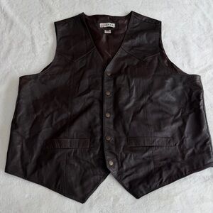 Roper Brown Leather Vest Men’s Size 2XL